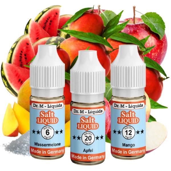 Dr.M - Liquids - Probierset SALT FRUCHT - Apfel, Mango & Wassermelone